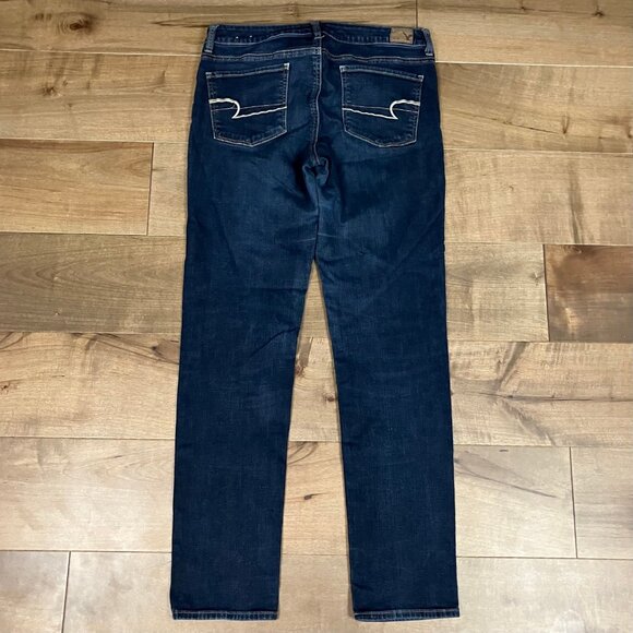 American Eagle Women’s Size 14 Long Super Stretch Skinny Blue Jeans Zip - Picture 2 of 12